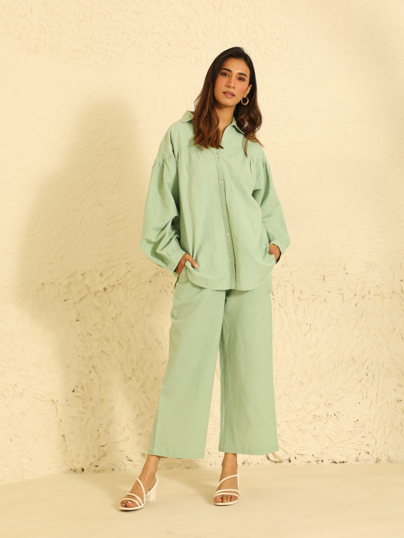 Solid Mint Green Co-ord Set for women