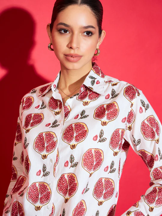 Boho Luxe Leaf Print Shirt, photo 1