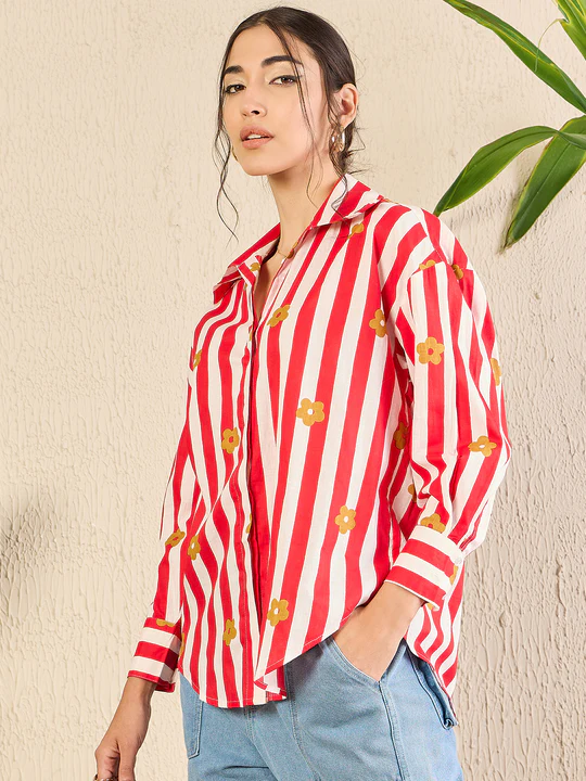 Retro Bloom Stripe Shirt, photo 5