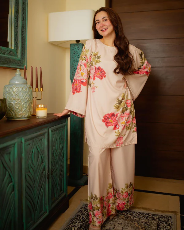 Light Beige Bloom & Bliss Co-ord Set for Women