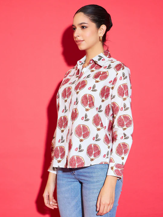 Boho Luxe Leaf Print Shirt