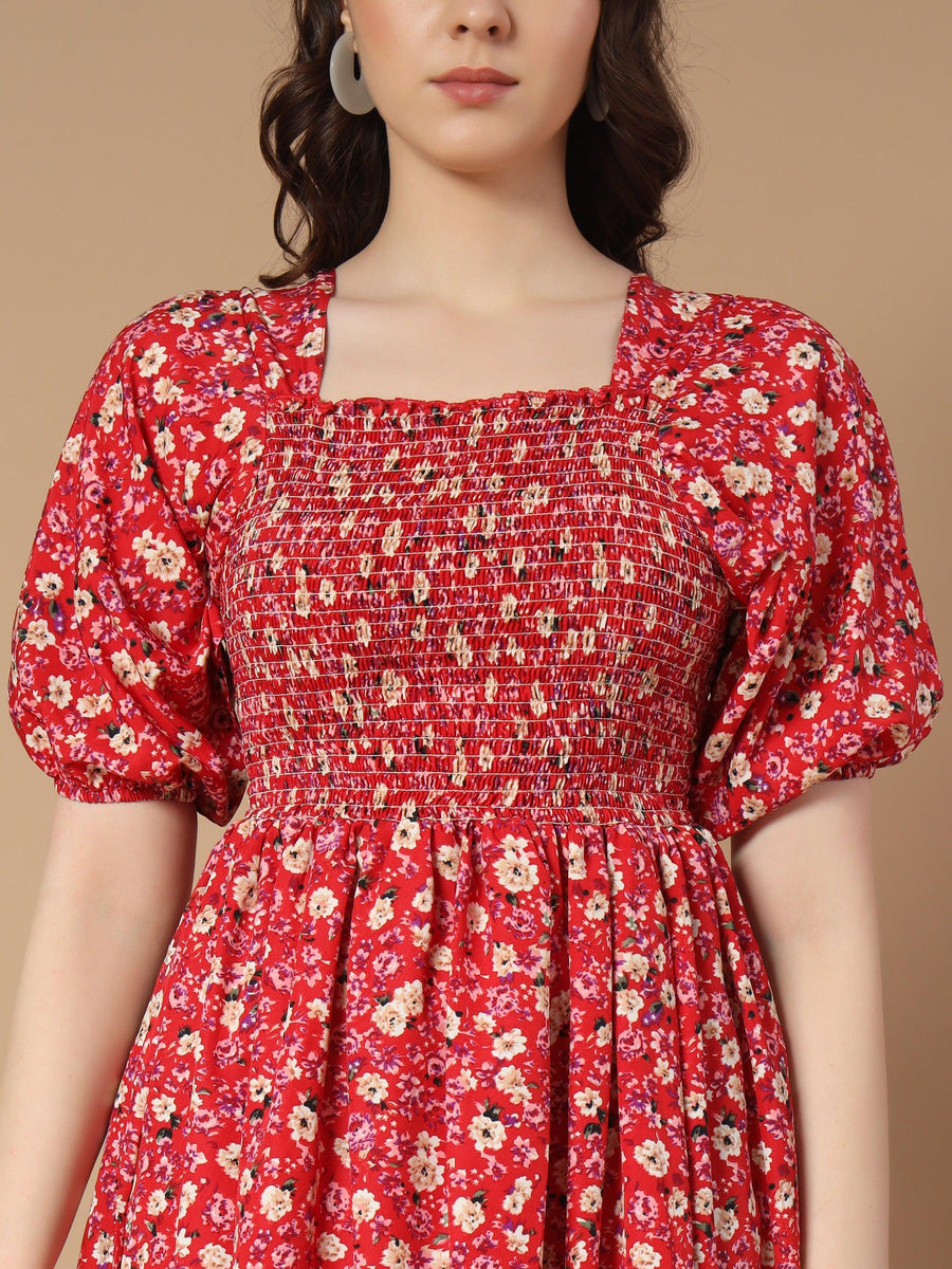 Graceful Dress with Rose Flower Print, photo 2