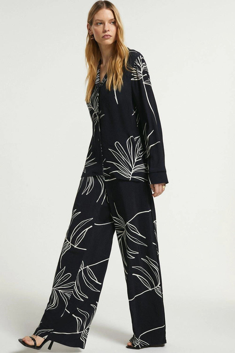 Black Leaf Printed Co-ord Set