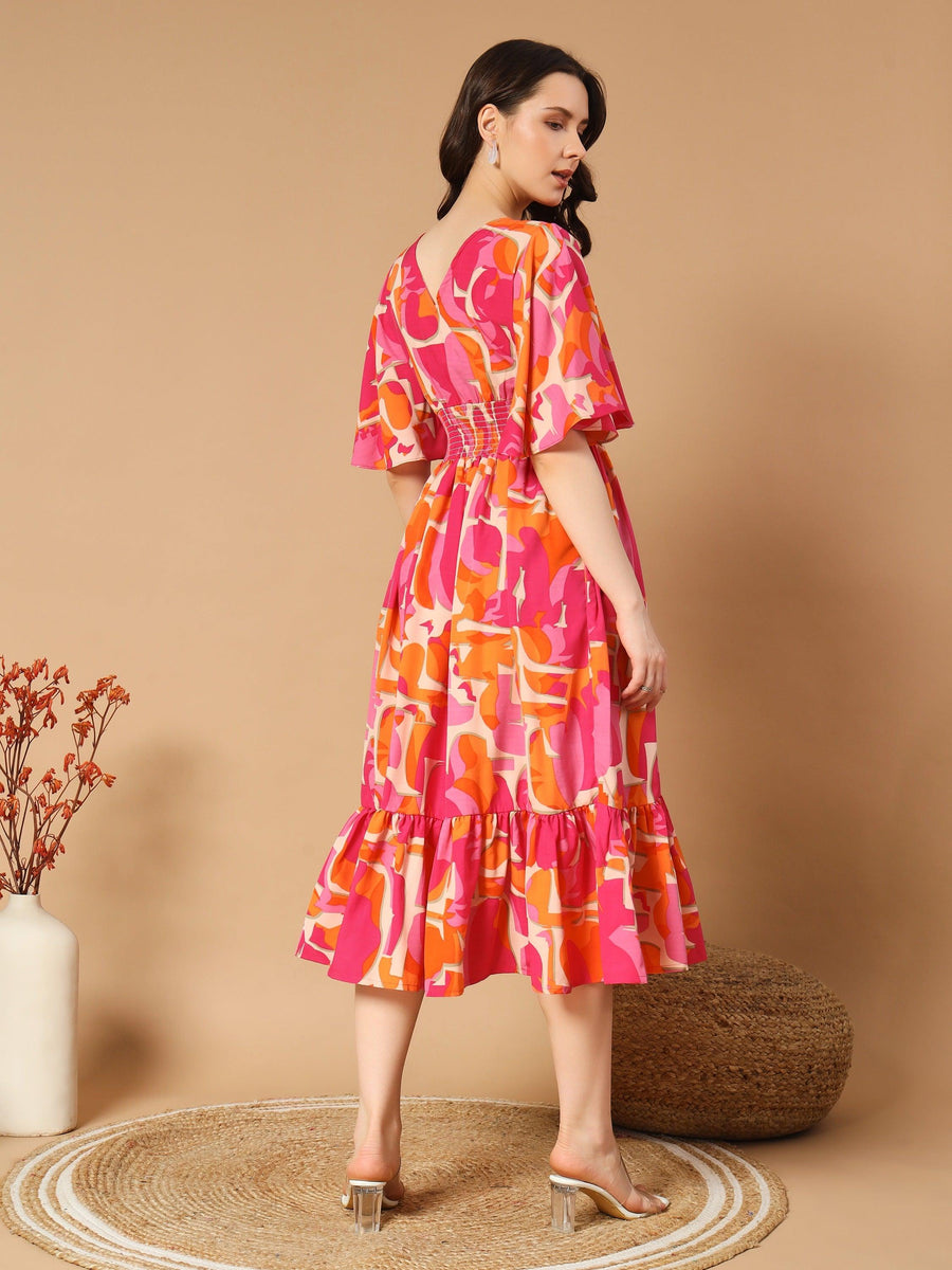 Bright Pink Dress in Fresh Flower Print, photo 2