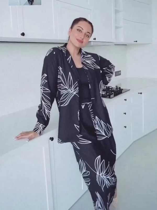 Black Leaf Printed Co-ord Set, photo 2