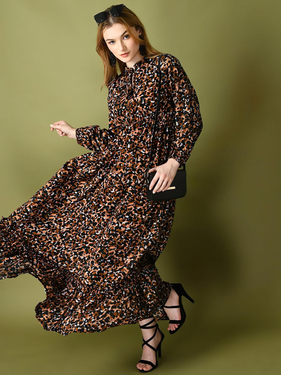 Brown Zebra Long Dress, photo 1