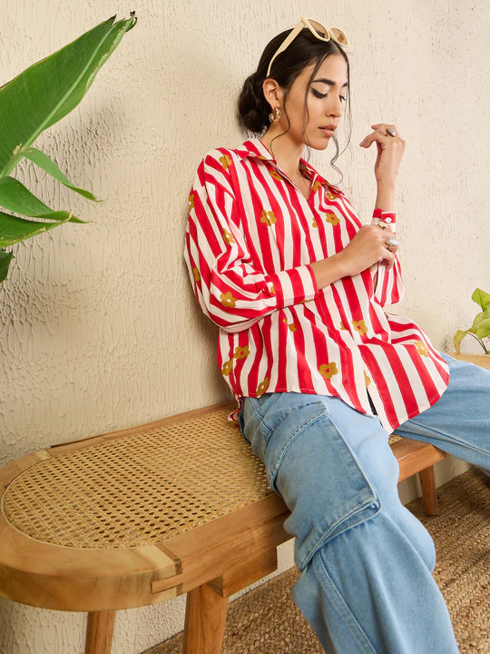 Retro Bloom Stripe Shirt, photo 3