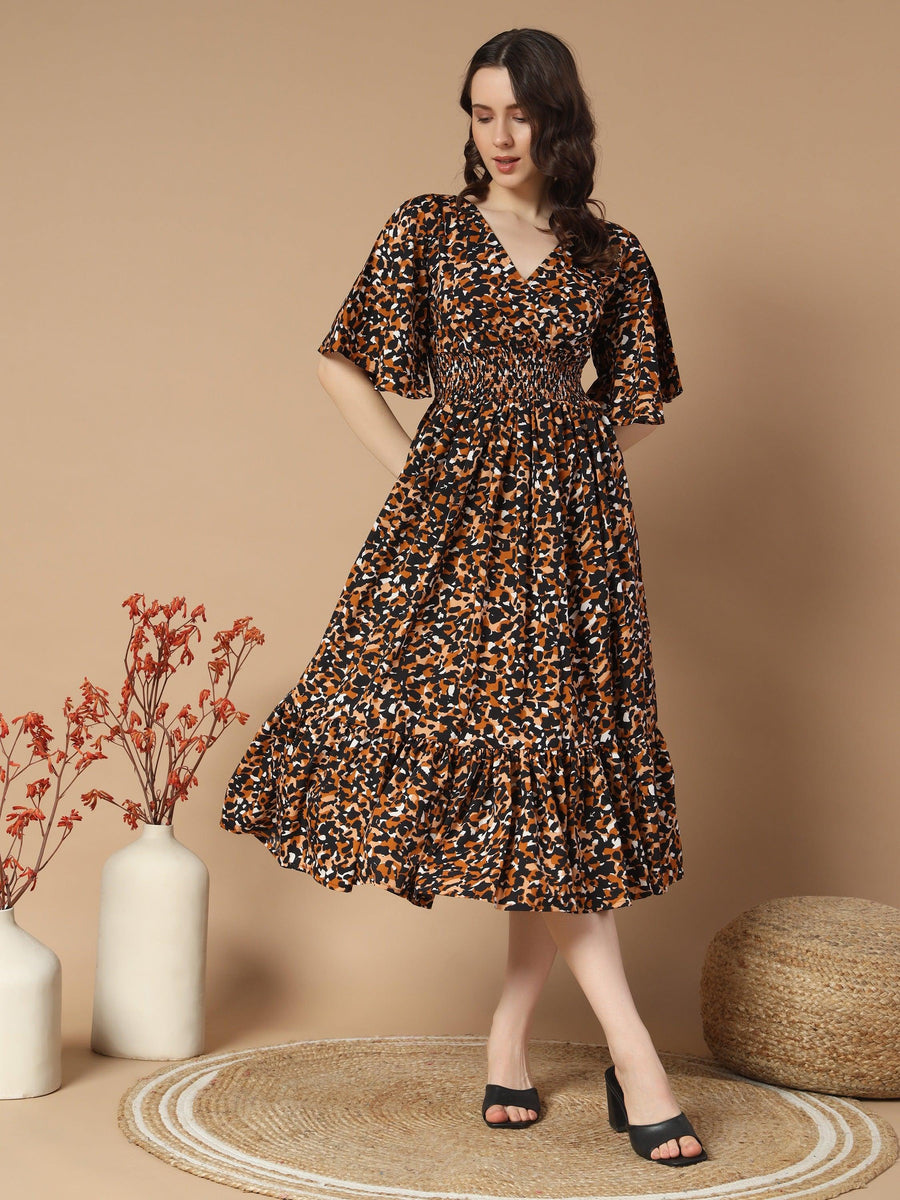 Brown Dress in Bold Tiger Print, photo 4