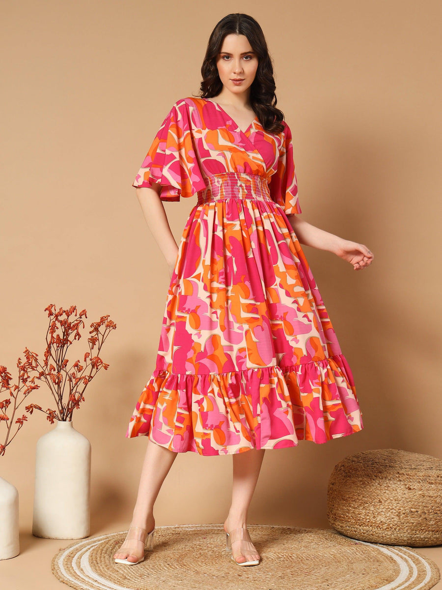 Bright Pink Dress in Fresh Flower Print, photo 1