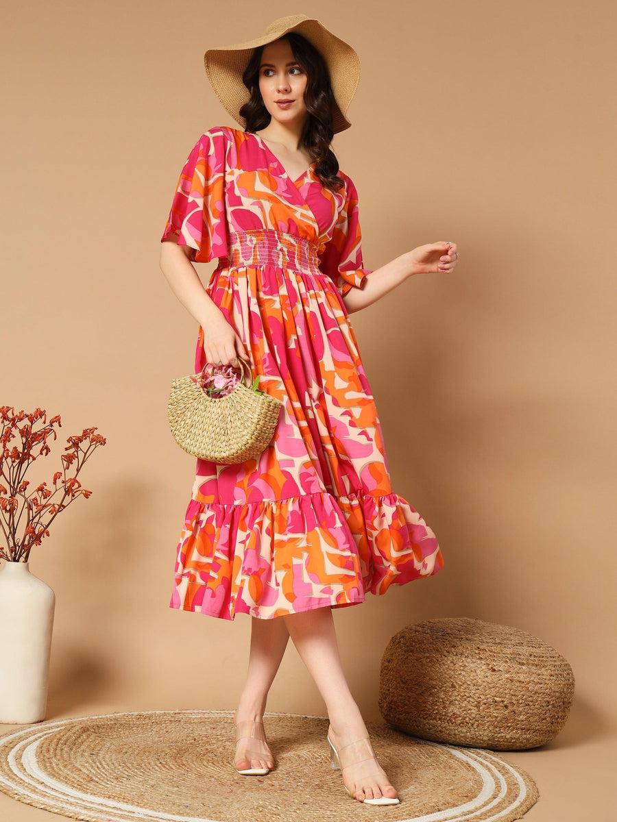 Bright Pink Dress in Fresh Flower Print, photo 3