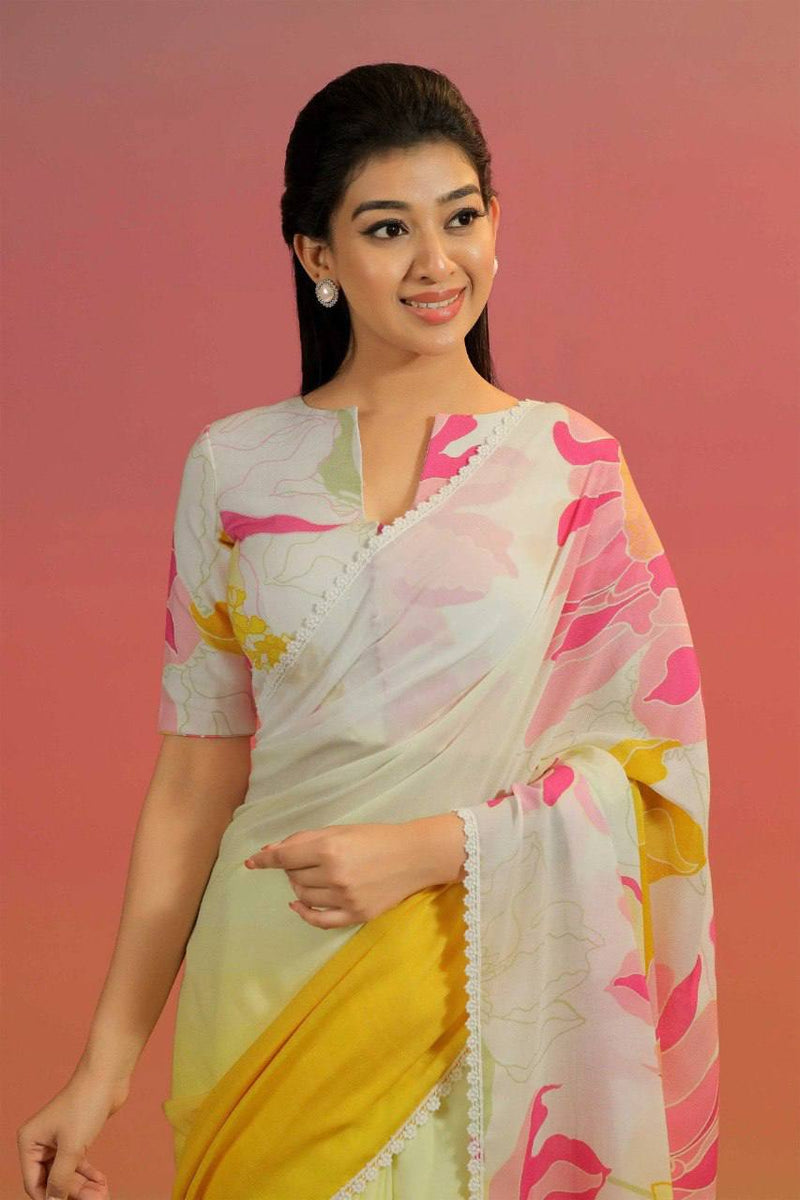 BloomAura Soft Georgette Designer Saree