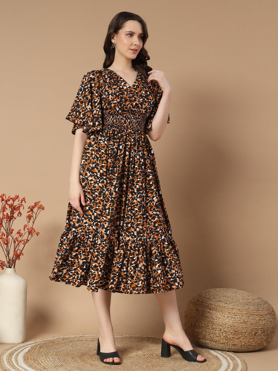 Brown Dress in Bold Tiger Print, photo 5