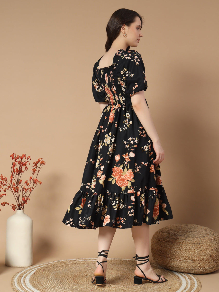 Black and Red Floral Dress, photo 5