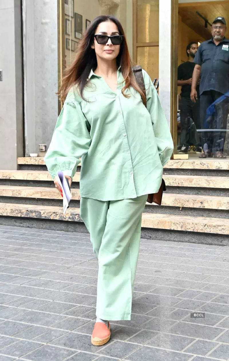 malaika arora solid mint green co-ord set