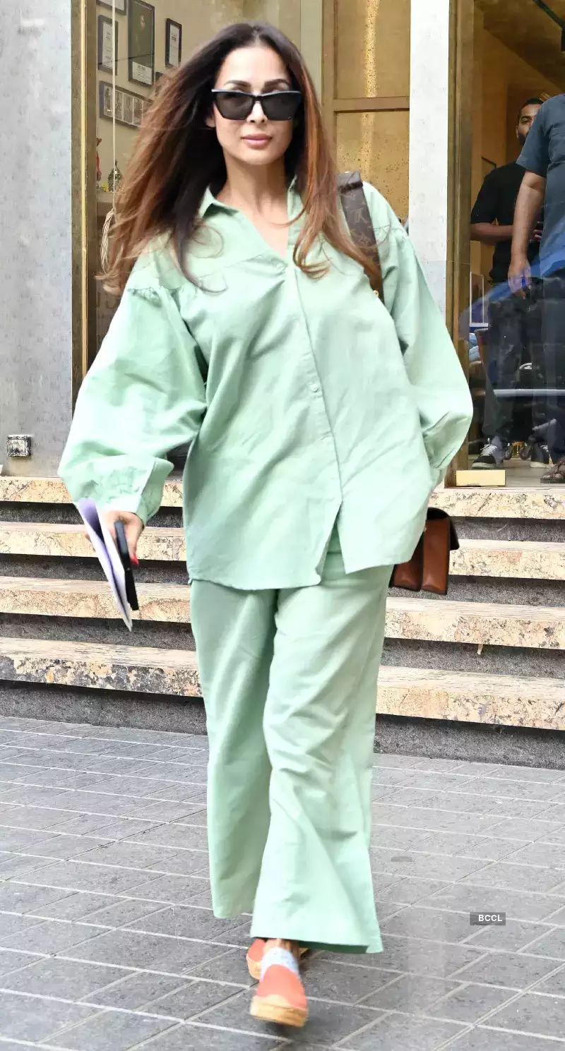 malaika arora solid mint green co-ord set