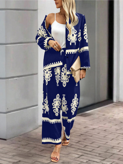 Navy Blue & Ivory Regal Print Co-ord