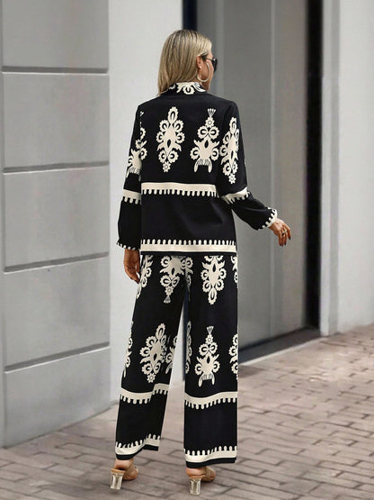 Black & Ivory Regal Print Co-ord Set