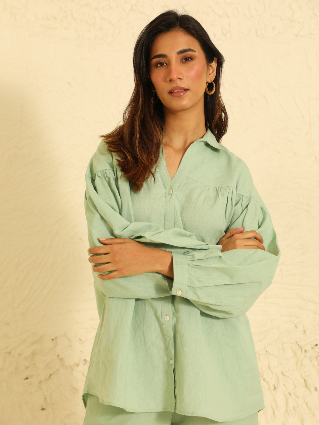 malaika arora solid mint green co-ord set