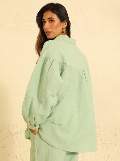 Malaika Arora Solid Mint Green Co-ord Set