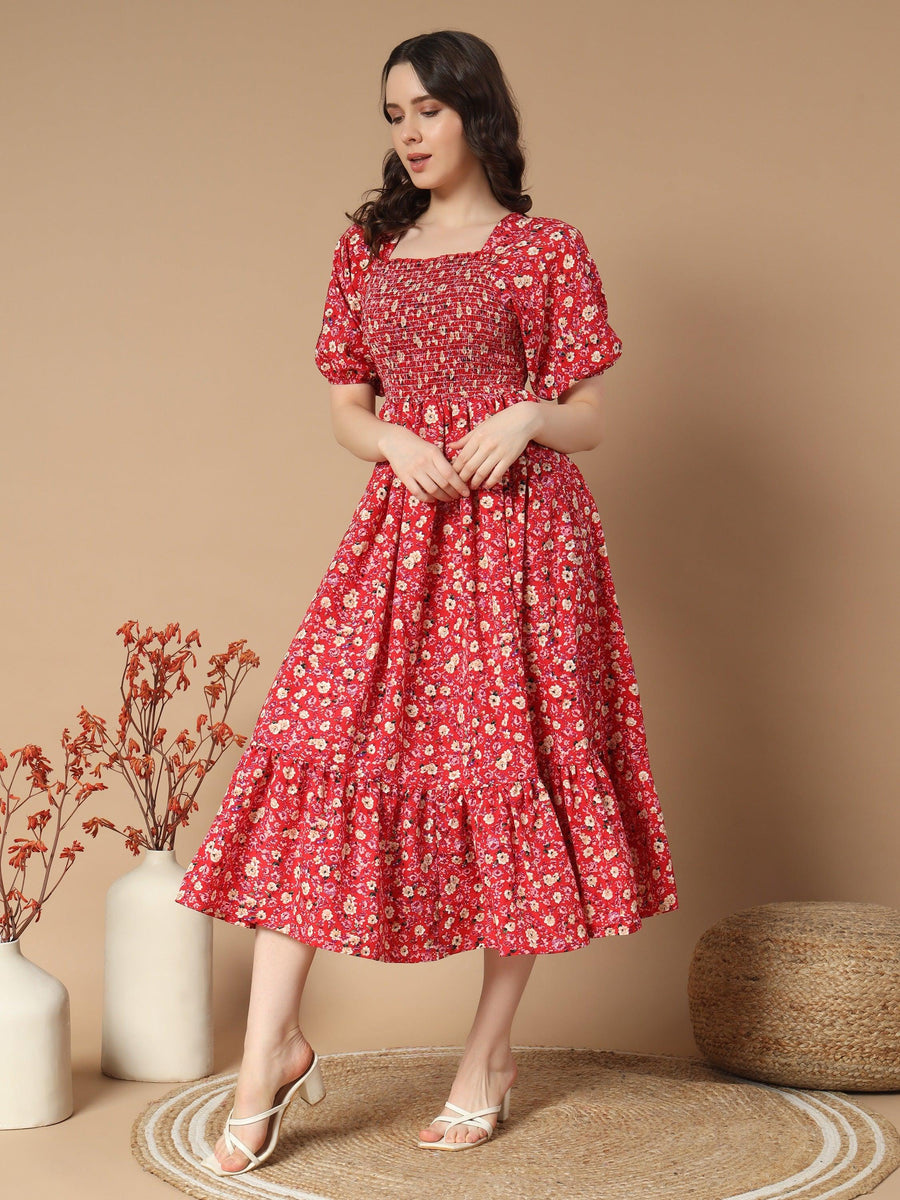 Graceful Dress with Rose Flower Print, photo 3