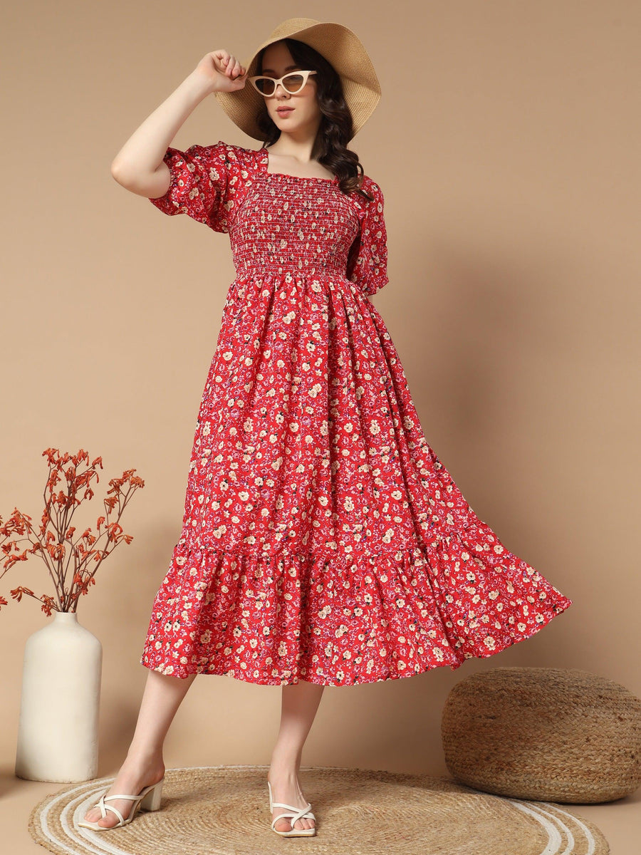 Graceful Dress with Rose Flower Print, photo 4