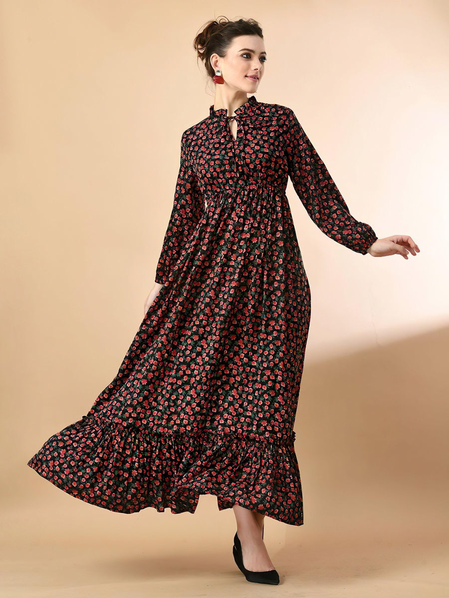 Floral Reddish Long Dress, photo 4