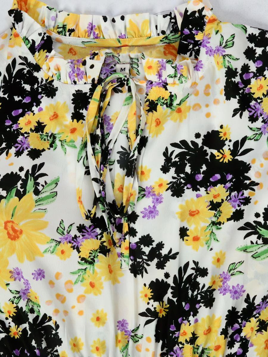 Yellow Flowery Long Dress, photo 4
