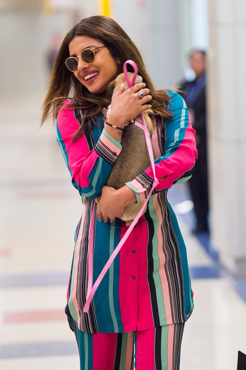 priyanka chopra's pink-blue co-ord set