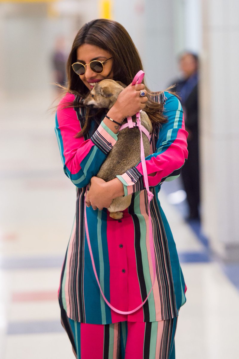 priyanka chopra's pink-blue co-ord set