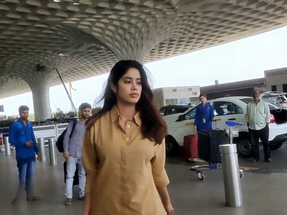 Janhvi Kapoor Solid Golden Co-ord Set