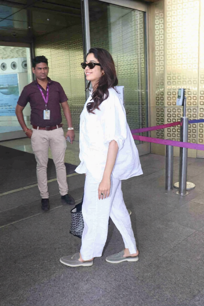 Janhvi Kapoor Solid White Co-ord Set
