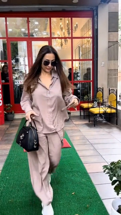 Malaika Arora Solid Peach Co-ord Set