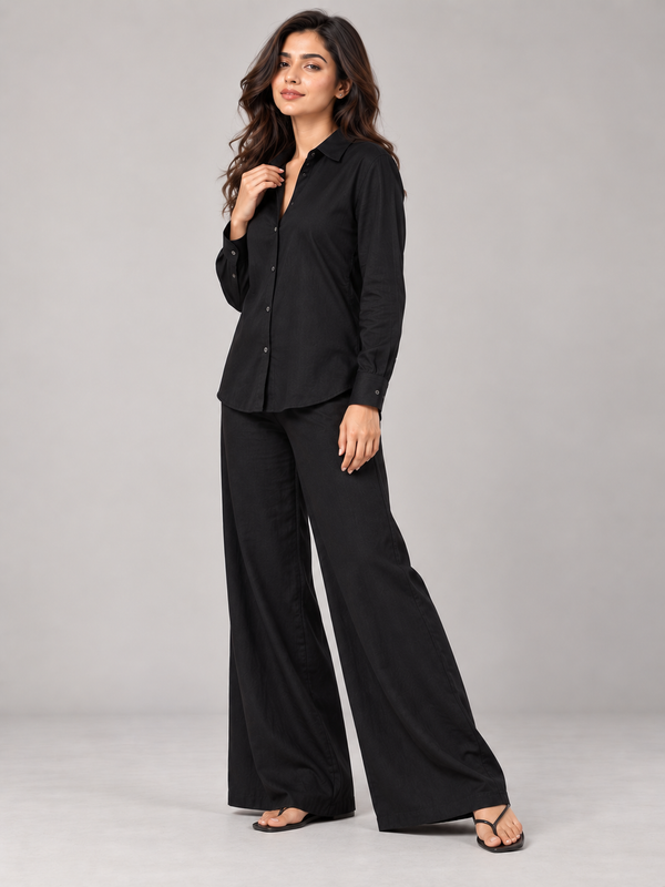 Plain Black Co-Ord Set for Women