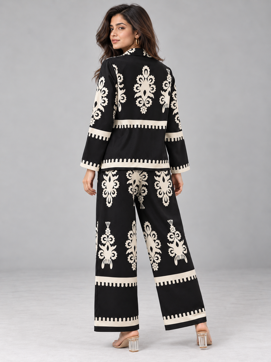 Black & Ivory Regal Print Co-ord Set, photo 4