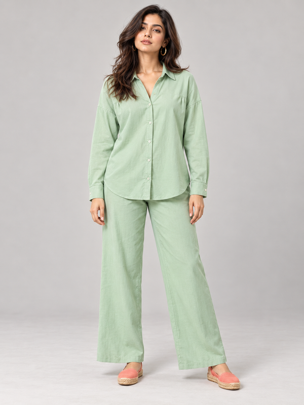 Solid Mint Green Co-ord Set for women