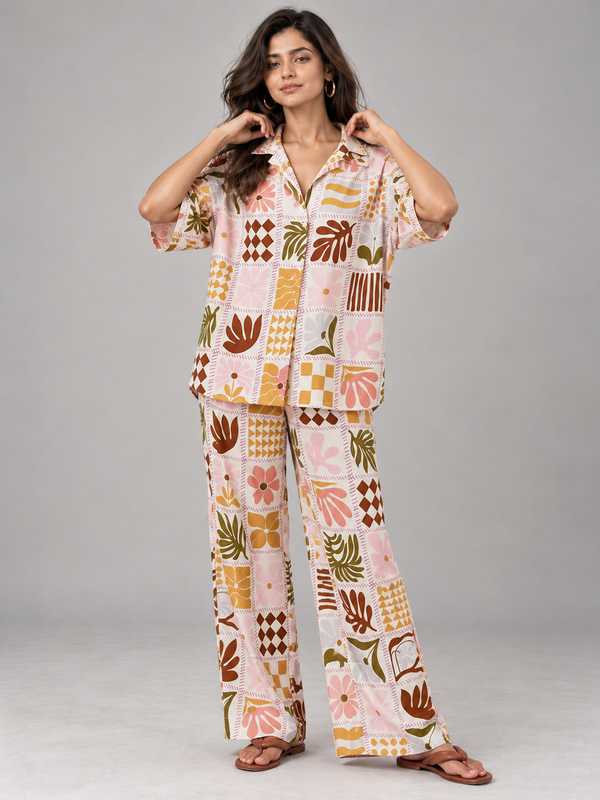 Chic Pastel Patchwork Co-ord Set