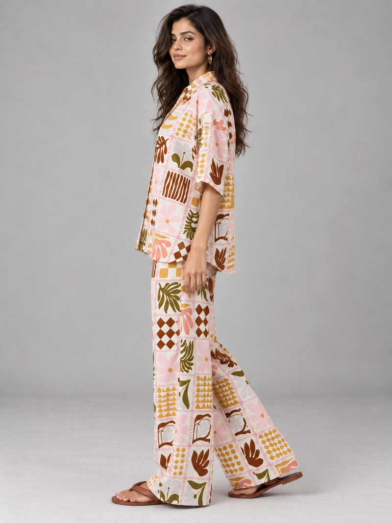 Chic Pastel Patchwork Co-ord Set