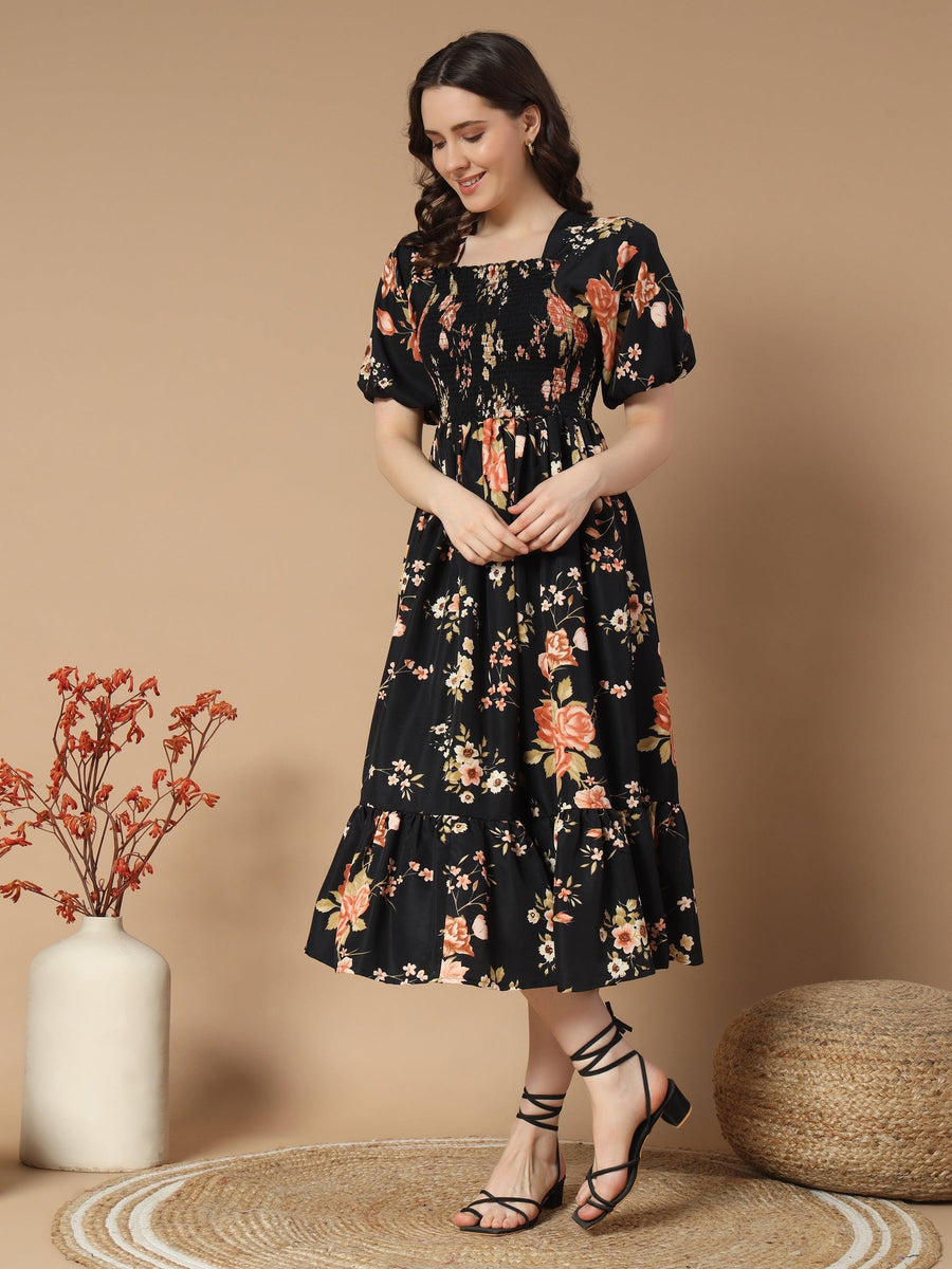 Black and Red Floral Dress, photo 2