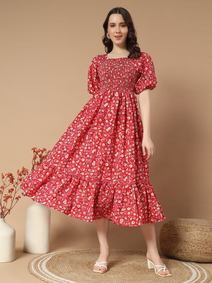 Graceful Dress with Rose Flower Print, photo 5