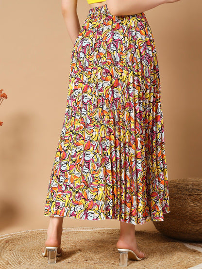 Striking Yellow Flower Outline Skirts