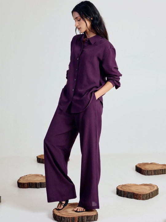 wine co-ord set for women — walking pose, brunch and vacation wear