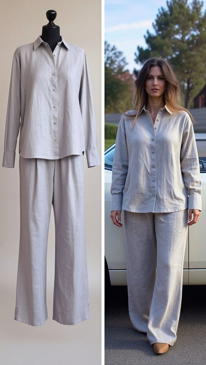 Sonam Bajwa Solid Grey Co-ord Set