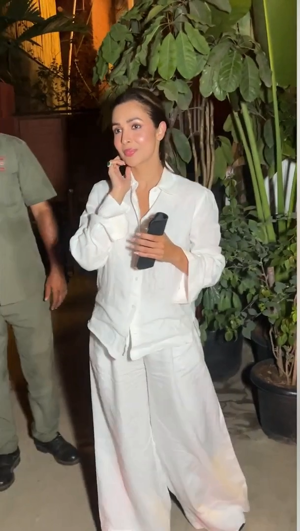 malaika arora white co-ord set