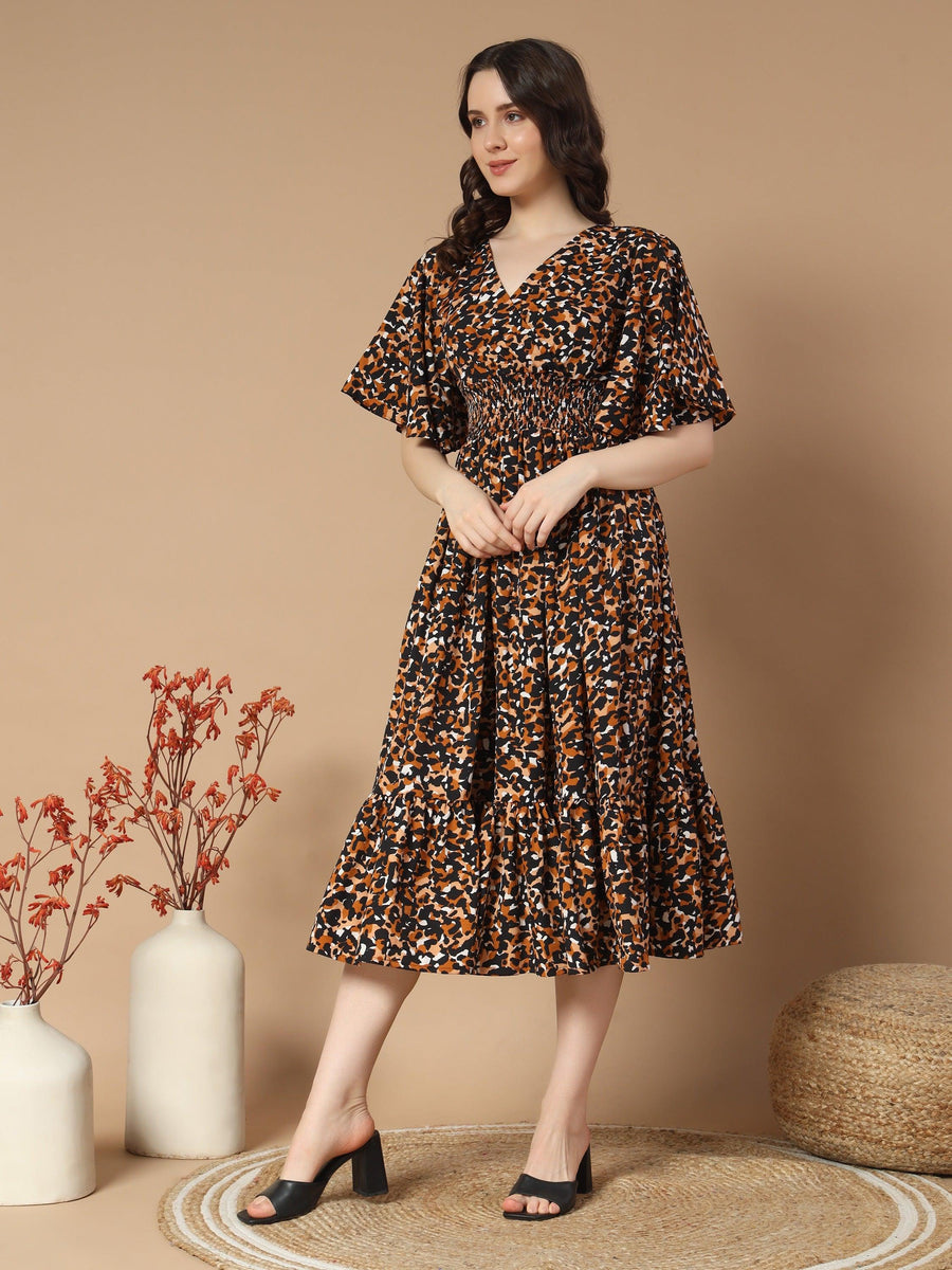 Brown Dress in Bold Tiger Print, photo 3