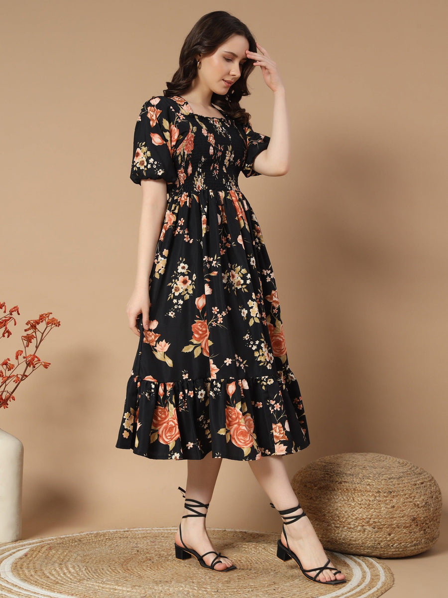 Black and Red Floral Dress, photo 3