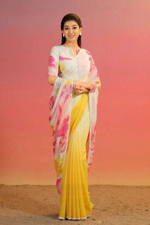 BloomAura Soft Georgette Designer Saree