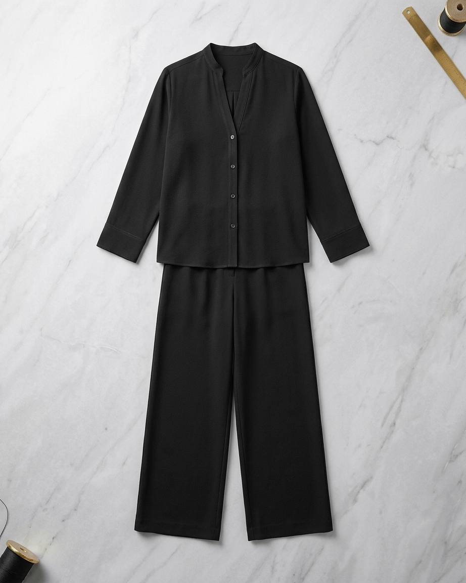 sara ali khan solid black co-ord set