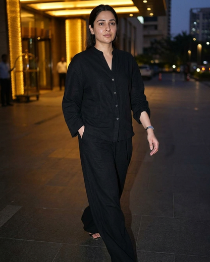Sara Ali Khan Solid Black Co-Ord Set