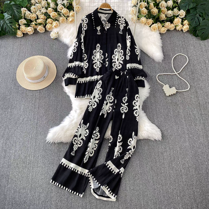 Black & Ivory Regal Print Co-ord Set