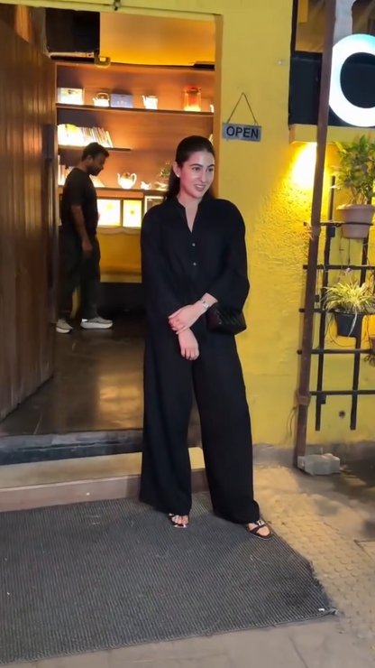 Sara Ali Khan Solid Black Co-Ord Set